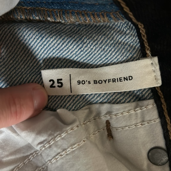 PacSun Eco Blue & Black Paneled 90s Boyfriend Jeans Size 25 - Picture 10 of 11